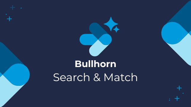 Bullhorn candidate search and match software interface displayed on a computer screen, highlighting staffing solutions.