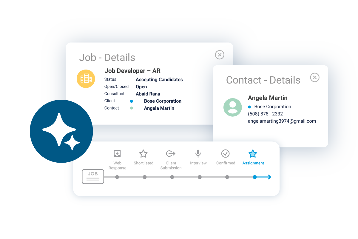 Visualisation de la gestion du processus de recrutement en toute simplicité avec Bullhorn ATS/CRM