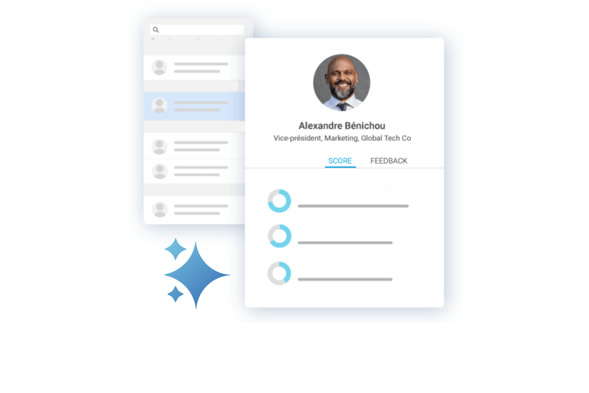 Een scherm voor Bullhorn AI-wervingssoftware, ontworpen voor personeelsoplossingen.